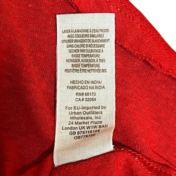 Free People Red L Tank Boho Embroidered Flowy Statement Cottage core Rodeo - Picture 9 of 9